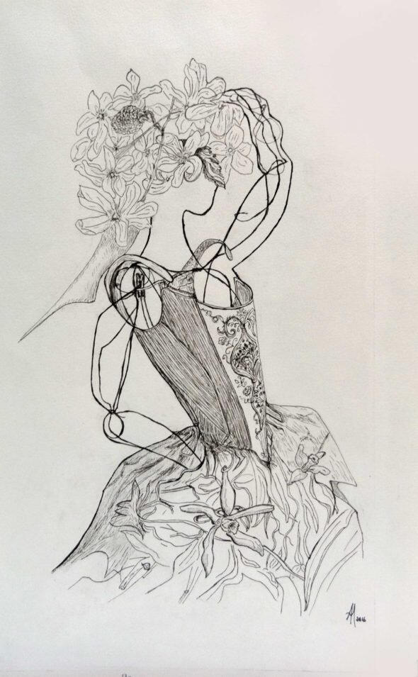 anne-marie Spinner dessin art artiste encre plume